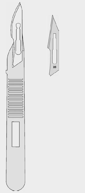 Скальпель одноразовий стерильний фігура 25, 10 шт./пак.Бренд: Zepf (Зепф).